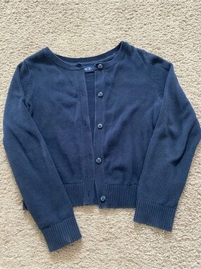 Children’s Place Girls  Navy Button-Front Crewneck Cardigan